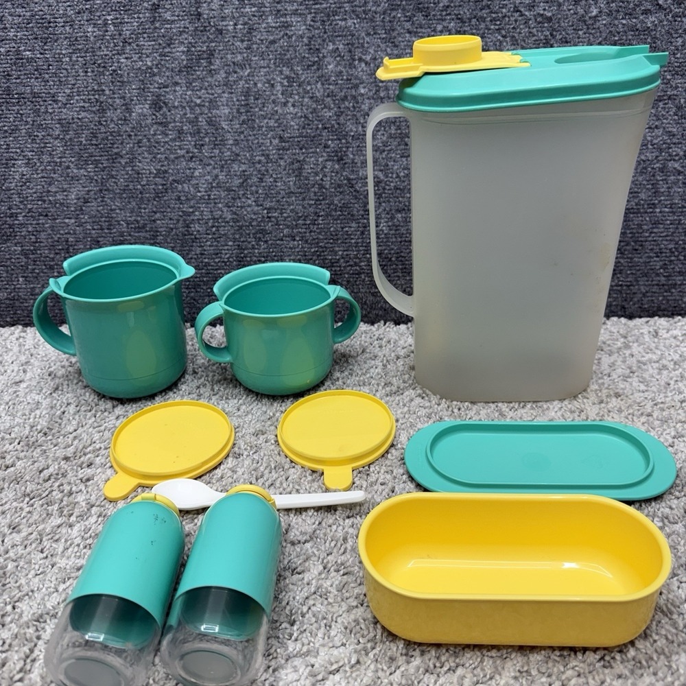 Vintage Tupperware huge lot salt pepper shaker cream sugar pitcher butter AS IS - Picture 15 of 16